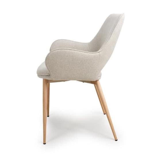 Sanremo Natural Fabric Dining Chairs In Pair_5