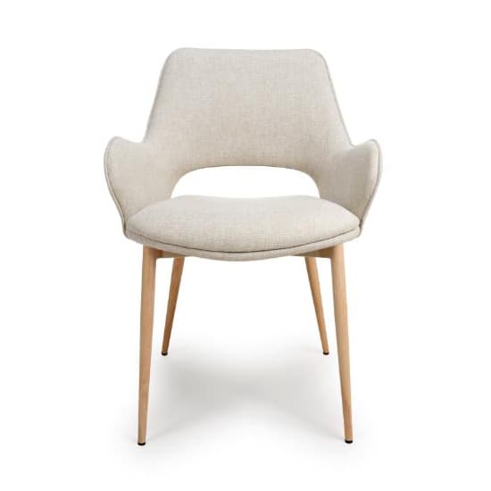 Sanremo Natural Fabric Dining Chairs In Pair_6