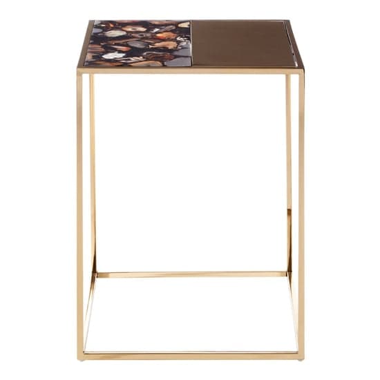 Sauna Square Agate Stone Side Table With Gold Steel Frame_1