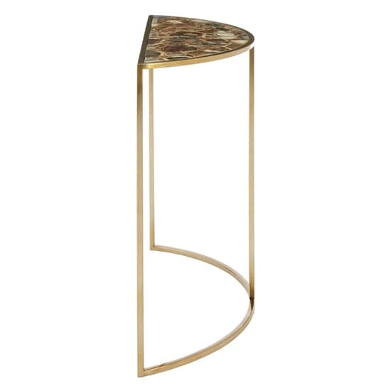 Sauna Half Moon Black Agate Console Table With Gold Frame_3