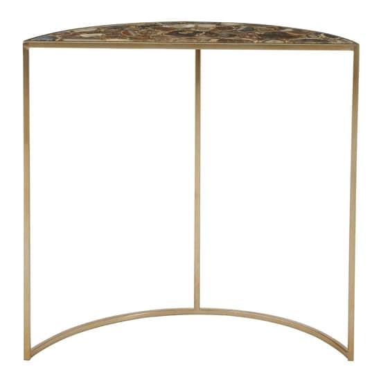 Sauna Half Moon Black Agate Console Table With Gold Frame_4