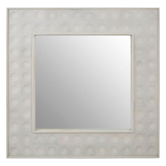 Santeria Square Wall Bedroom Mirror In Weathered White Frame_2
