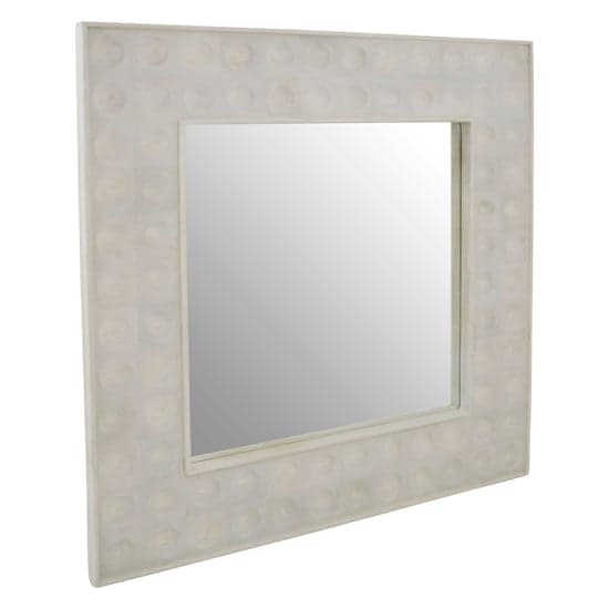 Santeria Square Wall Bedroom Mirror In Weathered White Frame