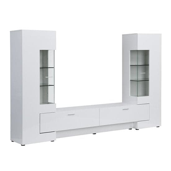 Santiago Entertainment Unit In White High Gloss With LED Lights_3