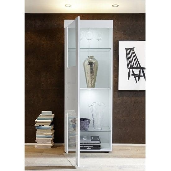 Santino Display Cabinet In White High Gloss With LED_2