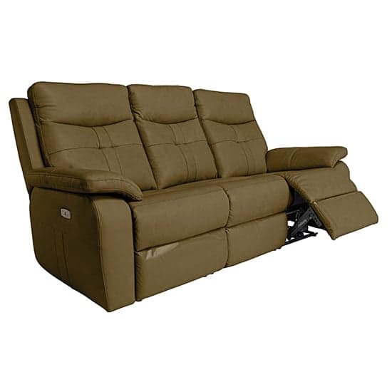 Santino Leather Electric Recliner 3 Seater Sofa In Brown_2