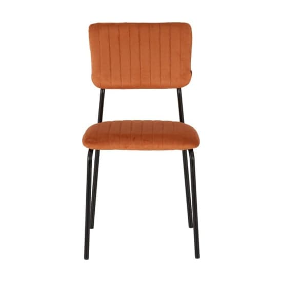 Sanur Set Of 4 Velvet Fabric Dining Chairs In Burnt Orange_2