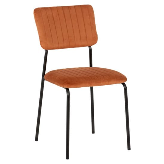 Sanur Set Of 4 Velvet Fabric Dining Chairs In Burnt Orange_3