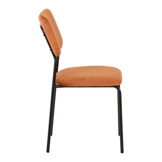 Sanur Set Of 4 Velvet Fabric Dining Chairs In Burnt Orange_4