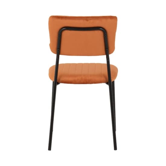 Sanur Set Of 4 Velvet Fabric Dining Chairs In Burnt Orange_5