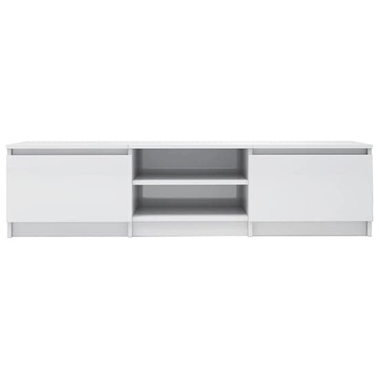 Saraid High Gloss TV Stand With 2 Doors In White_3