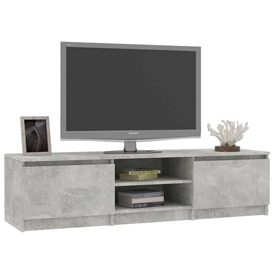 Saraid Wooden TV Stand With 2 Doors In Concrete Effect_2