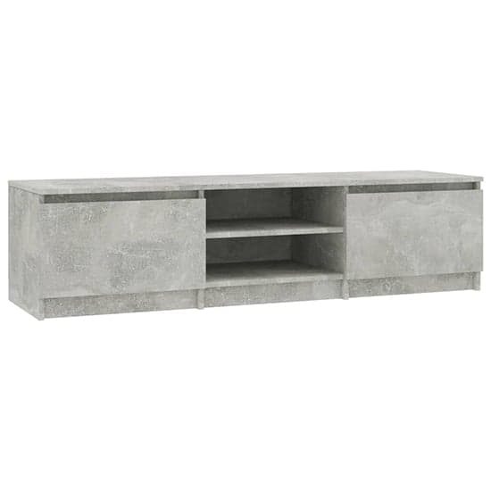 Saraid Wooden TV Stand With 2 Doors In Concrete Effect_4