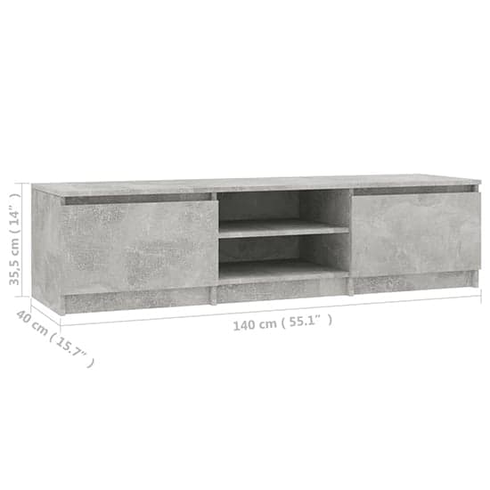 Saraid Wooden TV Stand With 2 Doors In Concrete Effect_5