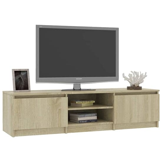 Saraid Wooden TV Stand With 2 Doors In Sonoma Oak_2