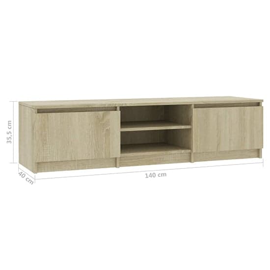 Saraid Wooden TV Stand With 2 Doors In Sonoma Oak_5