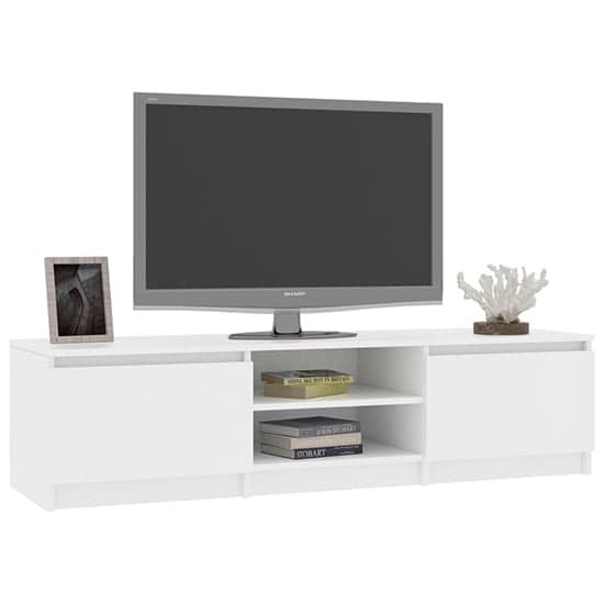 Saraid Wooden TV Stand With 2 Doors In White_2