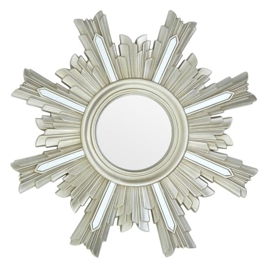 Saran Art Deco Design Wall Bedroom Mirror In Silver Frame_2