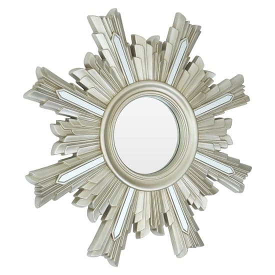Saran Art Deco Design Wall Bedroom Mirror In Silver Frame_1