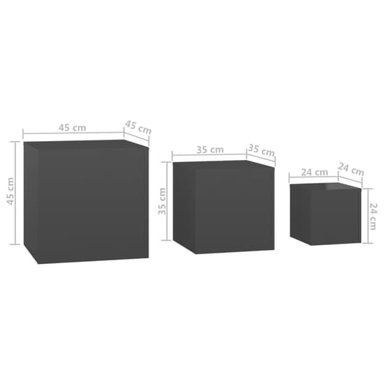Sarki High Gloss Set Of 3 Cube Side Tables In Grey_5
