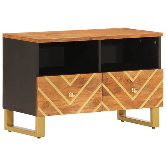 Sarlat Mangowood TV Stand 2 Drawers In Brown And Black_2