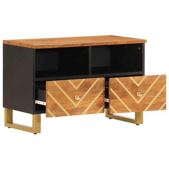 Sarlat Mangowood TV Stand 2 Drawers In Brown And Black_3