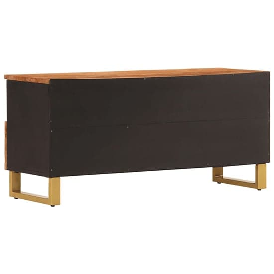 Sarlat Mangowood TV Stand 2 Drawers 4 Shelves In Brown And Black_6