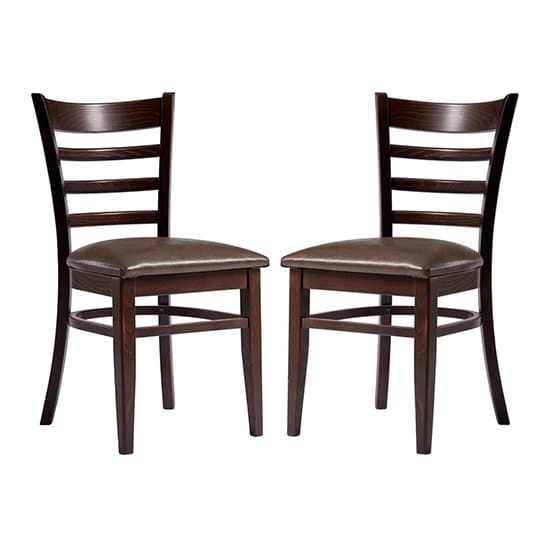 Sarnia Lascari Vintage Brown Faux Leather Dining Chairs In Pair_1