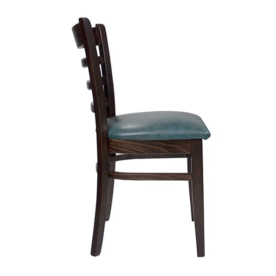 Sarnia Medium Brown Dining Chair With Lascari Vintage Teal Seat_2