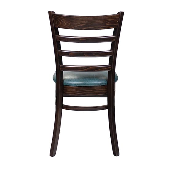 Sarnia Medium Brown Dining Chair With Lascari Vintage Teal Seat_3