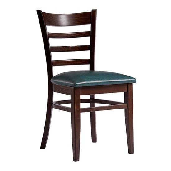 Sarnia Medium Brown Dining Chair With Lascari Vintage Teal Seat_1