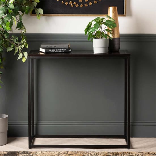 Sarnia Wooden Console Table In Matte Black_6