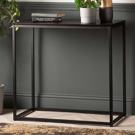 Sarnia Wooden Console Table In Matte Black_1