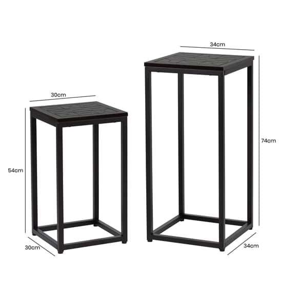 Sarnia Wooden Set of 2 Plant Stands In Black_5