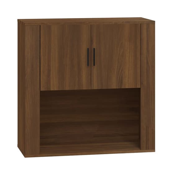 Sarnia Wooden Wall Storage Cabinet With 2 Doors In Brown Oak_3