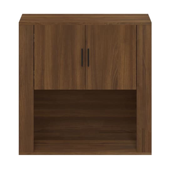 Sarnia Wooden Wall Storage Cabinet With 2 Doors In Brown Oak_4