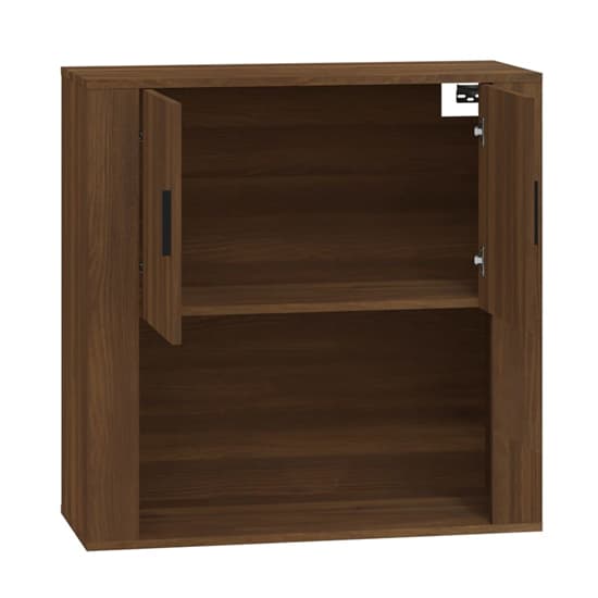 Sarnia Wooden Wall Storage Cabinet With 2 Doors In Brown Oak_5