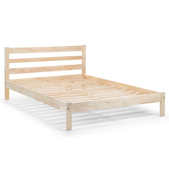Sassnitz Wooden Double Bed In Unfinished Pine_3