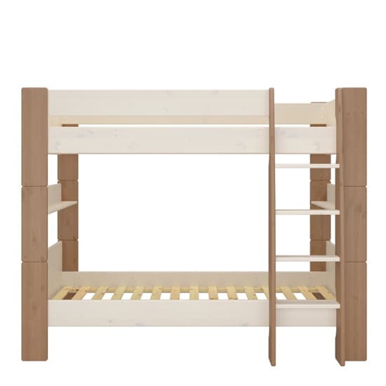 Satria Kids Wooden Bunk Bed In Whitewash And Grey Brown_5