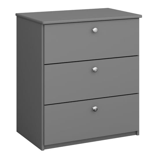 Satria Kids Wooden Chest Of 3 Drawers In Folkestone Grey_4