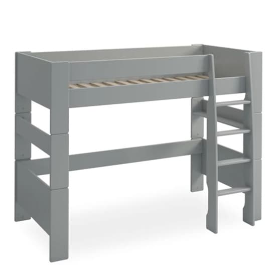 Satria Kids Wooden High Sleeper Bed In Grey With Universe Tent_2