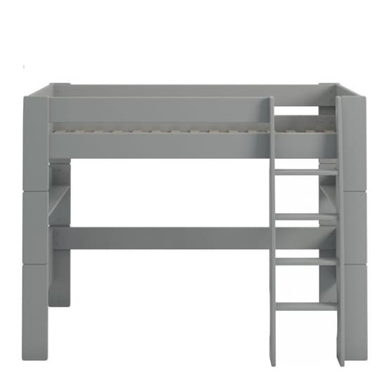 Satria Kids Wooden High Sleeper Bed In Grey With Universe Tent_3