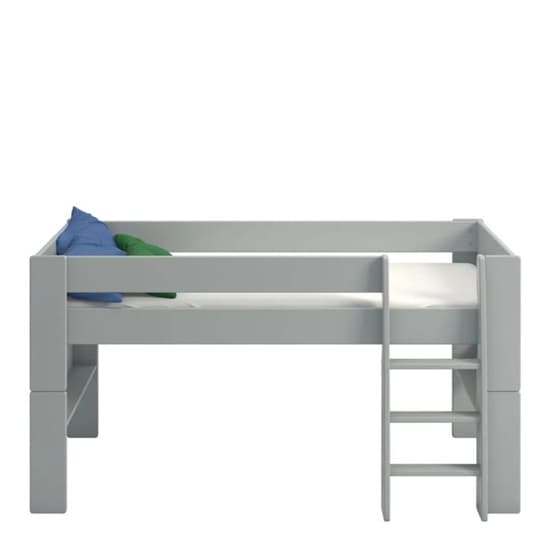 Satria Kids Wooden Mid Sleeper Bed In Grey With World Tent_3