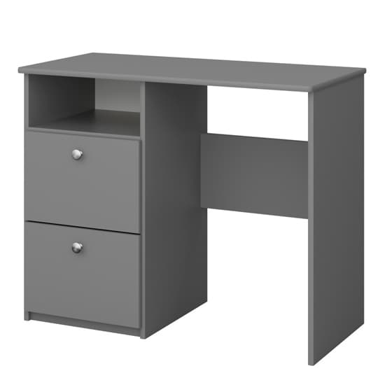 Satria Kids Wooden Wooden Computer Desk With 2 Drawers In Grey_3