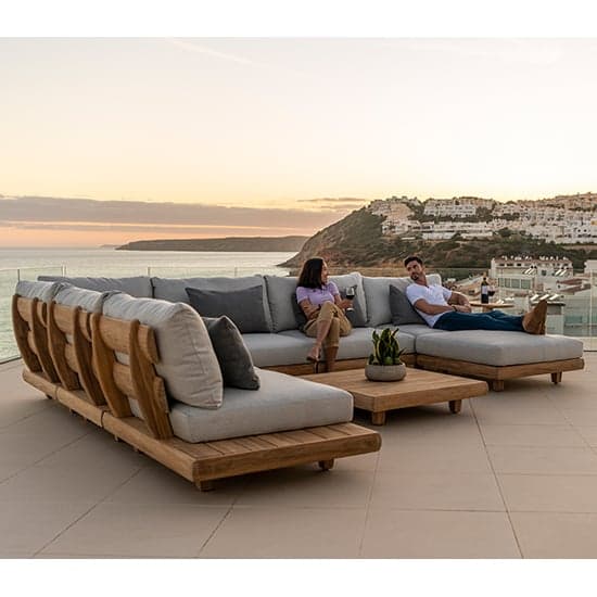 Sauchie Outdoor Corner Lounge Set In Light Grey With Ottoman_2
