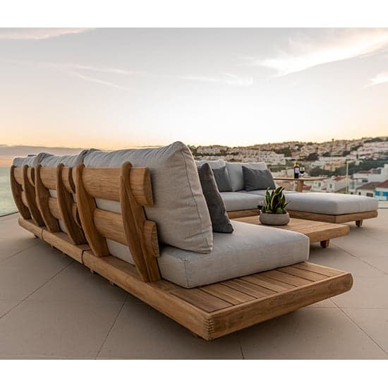 Sauchie Outdoor Corner Lounge Set In Light Grey With Ottoman_4