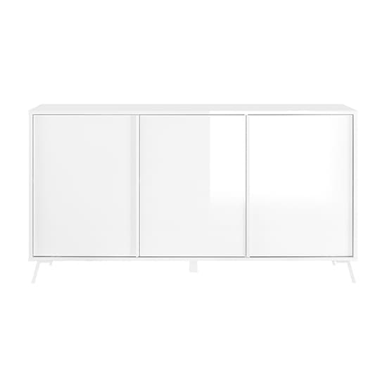 Saul High Gloss Sideboard With 3 Doors In White_3