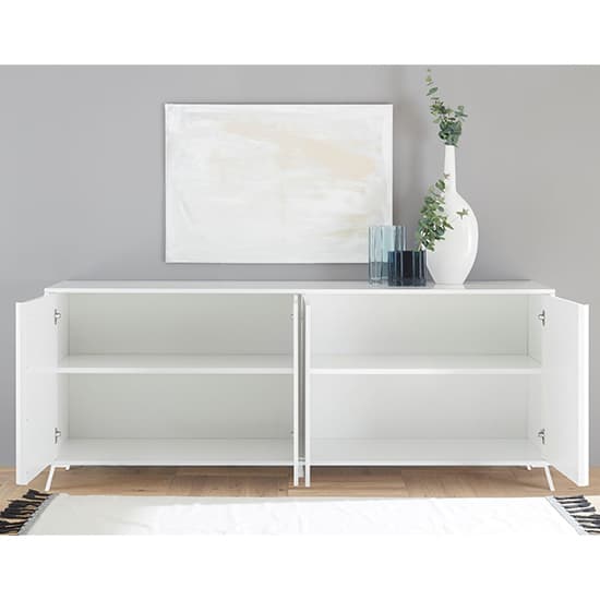 Saul High Gloss Sideboard With 4 Doors In White_2