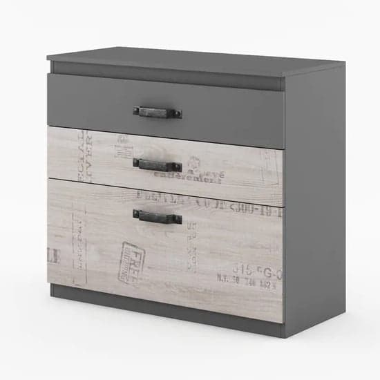 Sault Kids Wooden Chest Of 3 Drawers In Graphite_1