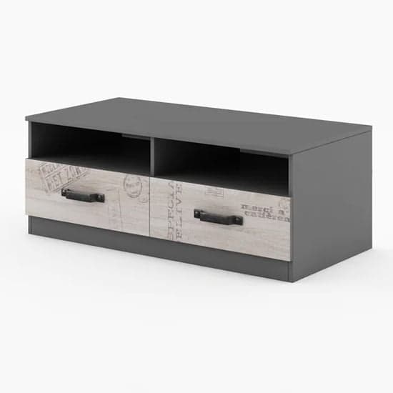 Sault Kids Wooden TV Stand With 2 Drawers In Graphite_1